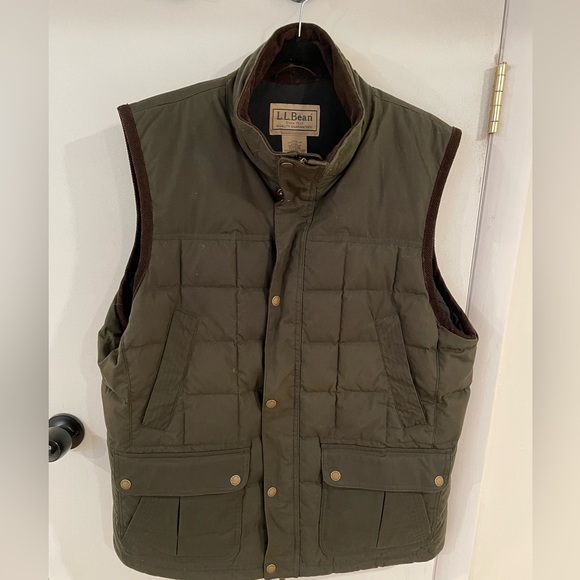 LL BEAN • upcountry waxed cotton down vest - Picture 2 of 6